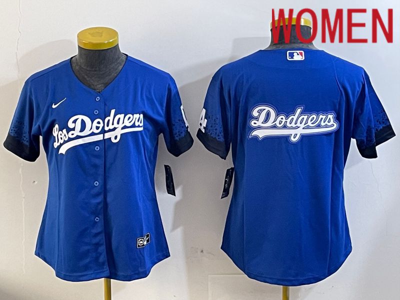 Women Los Angeles Dodgers blank 2024 blue jersey 202411267->women mlb jersey->Women Jersey